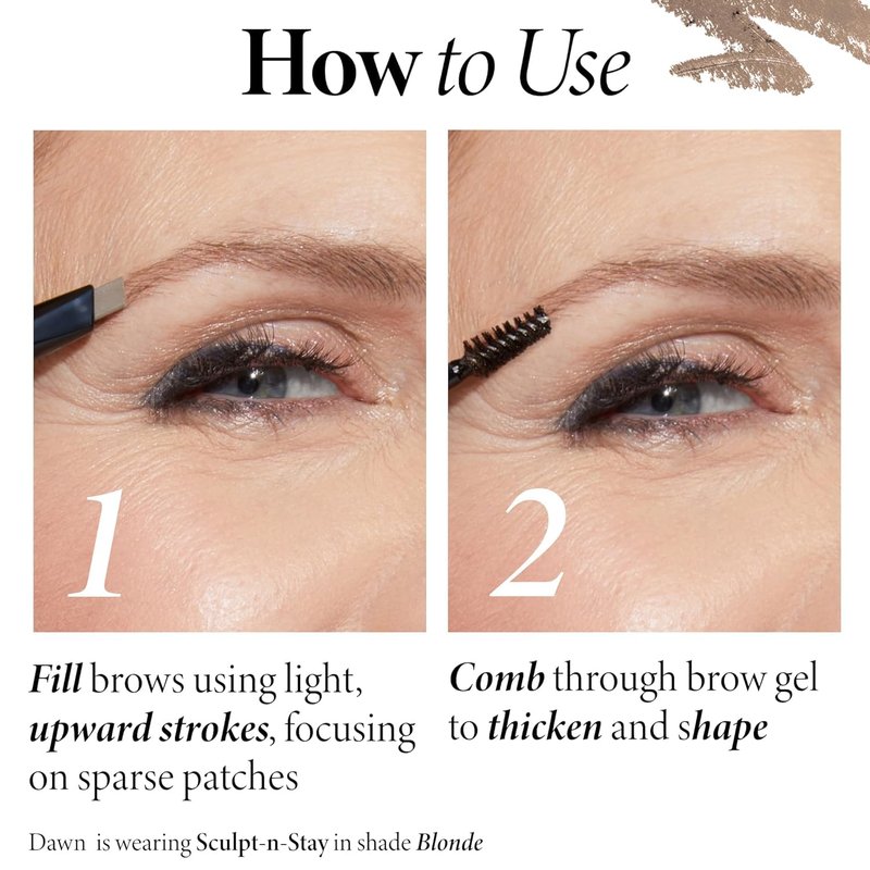 Laura Geller Waterproof Eyebrow Pencil & Brow Gel - Taupe | Fills Sparse Brows, Defines & Sets, Smudge-Proof