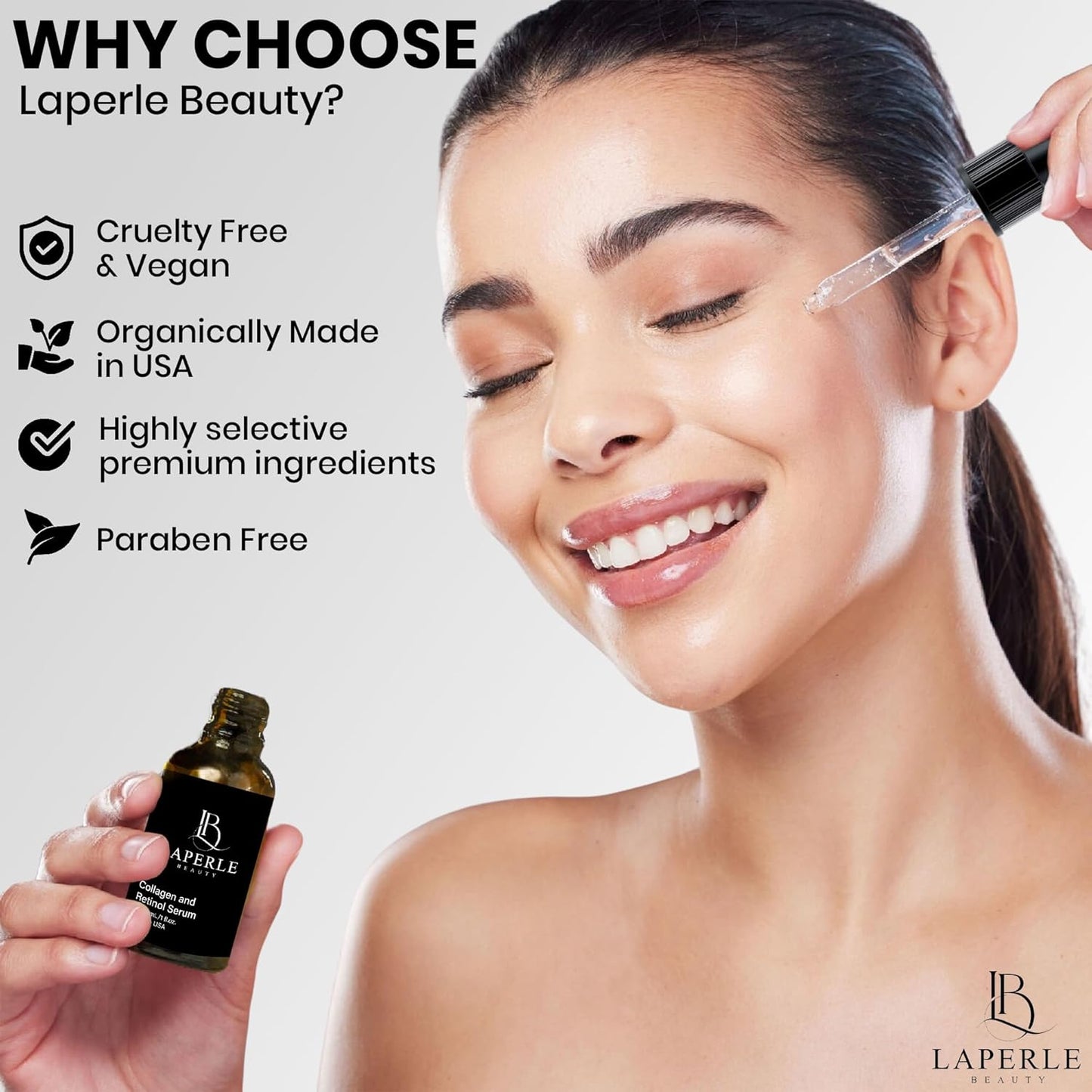 Collagen & Retinol Serum with Hyaluronic Acid - Anti-Aging Formula | 1 fl oz | Paraben-Free, Cruelty-Free