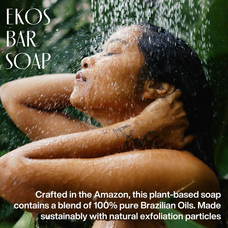 Natura Exfoliating Bar Soap Gift Set | 4-Pack with Brazil Nut, Açaí & Passion Fruit - Vegan, Fair-Trade, Gentle Exfoliation - 3.5oz Each
