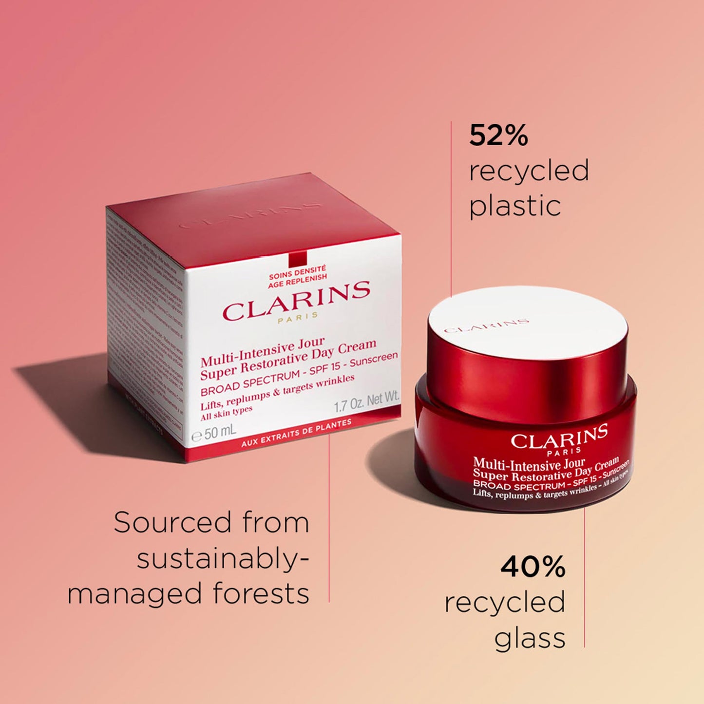Clarins Super Restorative Day Cream, Broad Spectrum SPF 15 Sunscreen | Anti-Aging Moisturizer For Mature Skin Weakened By Hormonal Changes | Replenishes, Illuminates & Densifies Skin|Targets Wrinkles