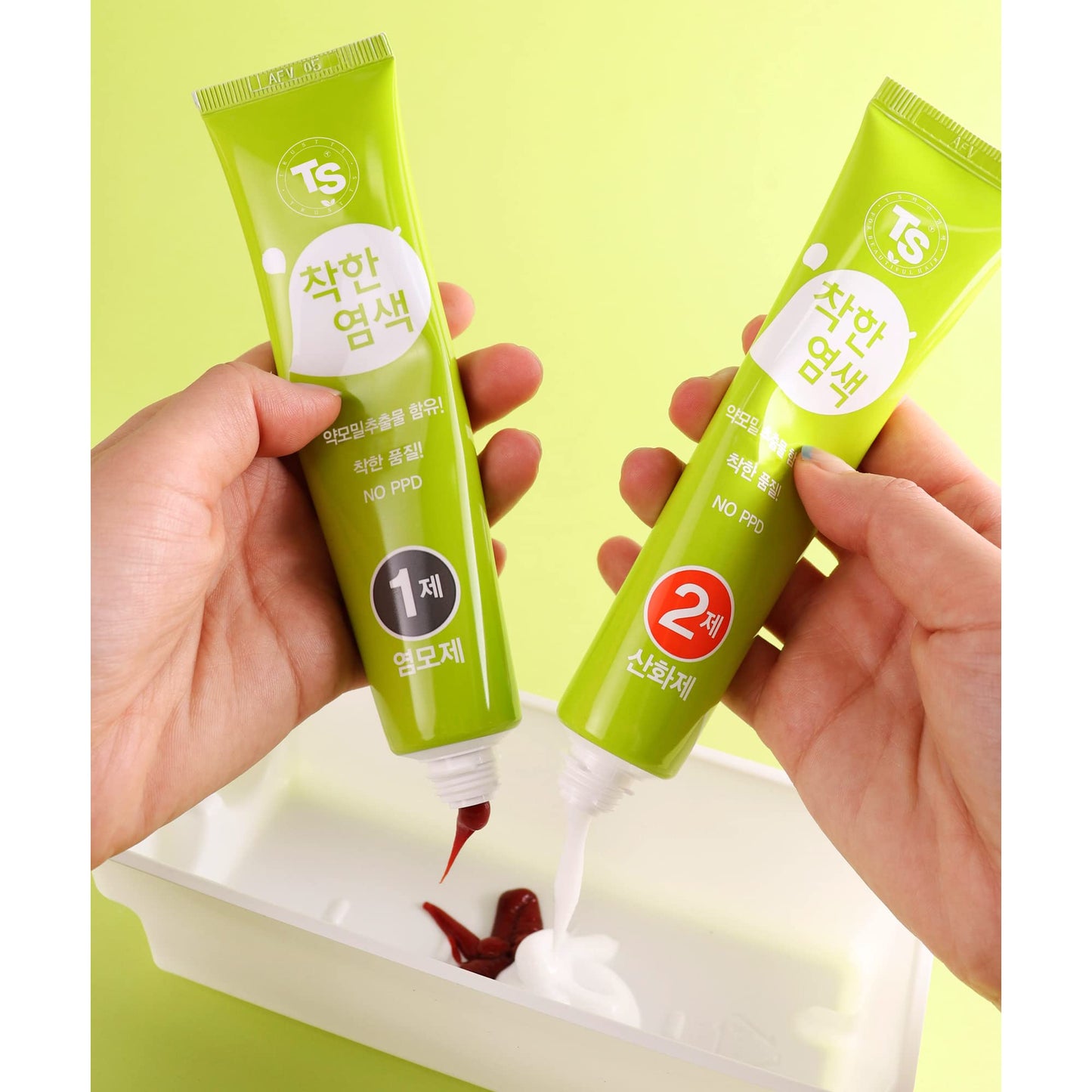 【 Pack of 2 】 TS Chakhan Hair Color Cream, Permanent Hair Dye for Grey Coverage, PPD free, Ammonia Free (No7. Light Brown)