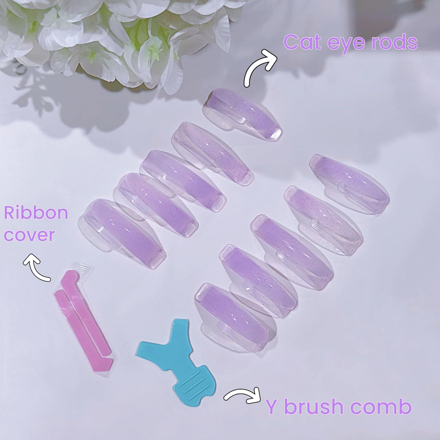 Silicone Lash Lift Shields - Japanese Cat Eye Pads for J Curl Lifting | 5 Sizes, Elastic Perming Rods