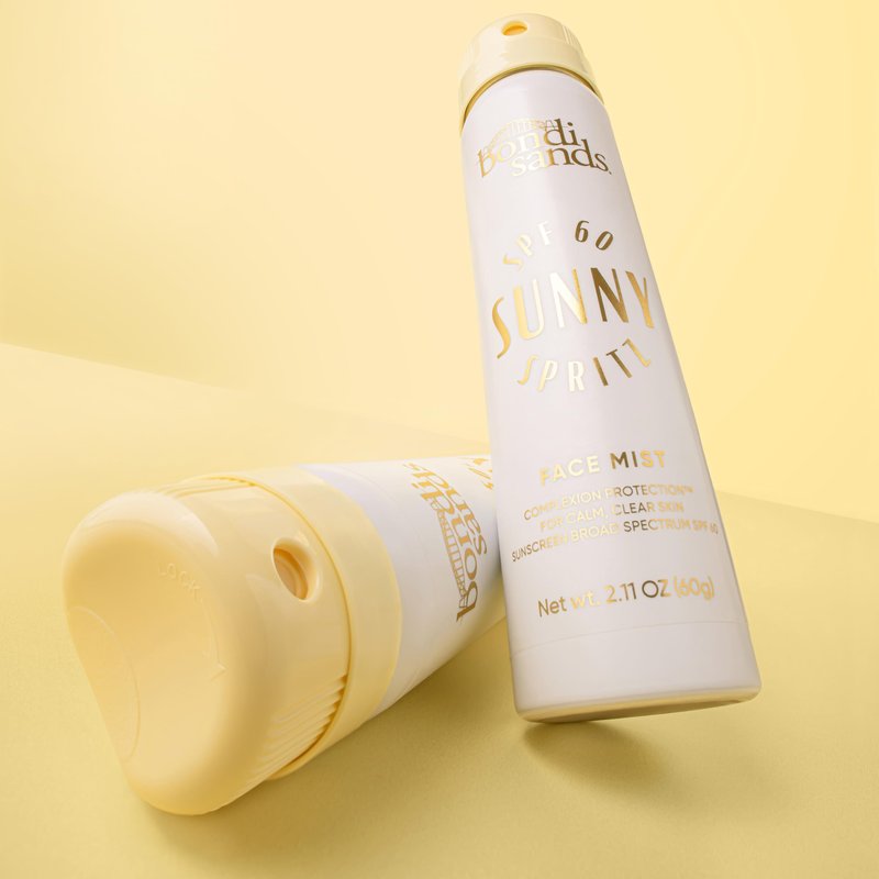 Bondi Sands Sunny Spritz SPF 60 Face Mist, Nourishing + Hydrating Broad Spectrum Sunscreen, Oil-Free, Dermatologist-Approved, Water-Resistant, 2.11 Oz