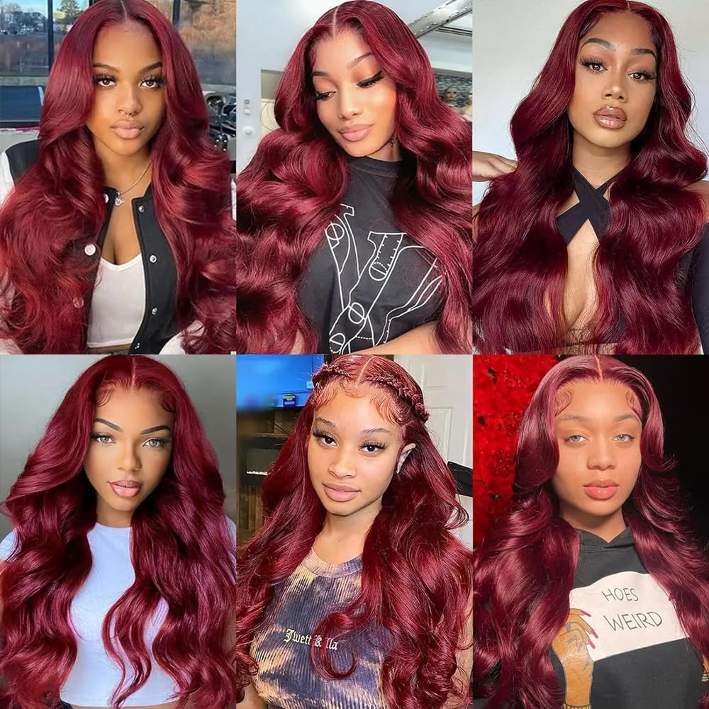 Burgundy Bundles Human Hair 99j Body Wave Bundles 20 inch Red Bundle Dark Burgundy Body Wave Bundle 300g