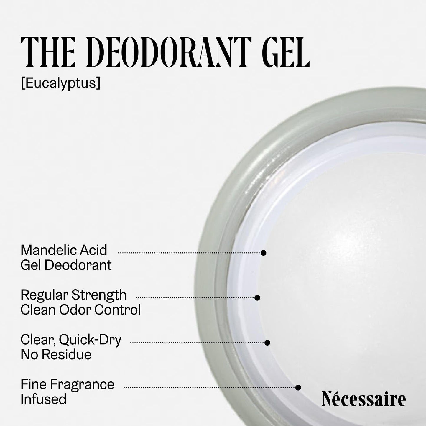 Proposed title- Nécessaire The Deodorant Gel - Clinical Deodorizing Treatment with 5% AHA. Vitamin B5 + B3. No Bumps. No Discoloration. Dermatologist-Tested. 1.7oz
