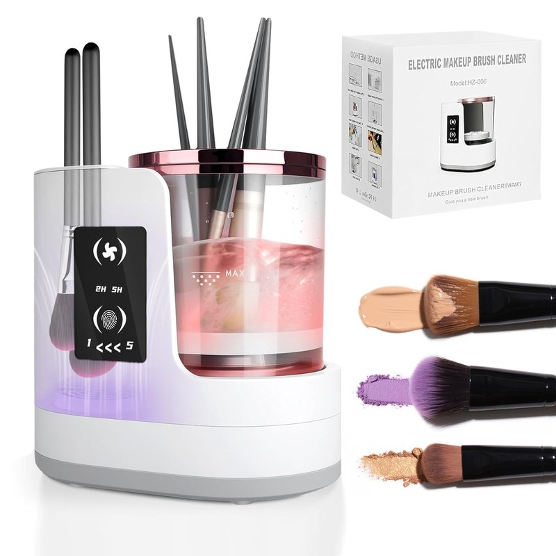 Electric Makeup Brush Cleaner Machine - 3-in-1 Automatic Washer & Dryer for All Brush Sizes | USB Cosmetic Tool (XL)