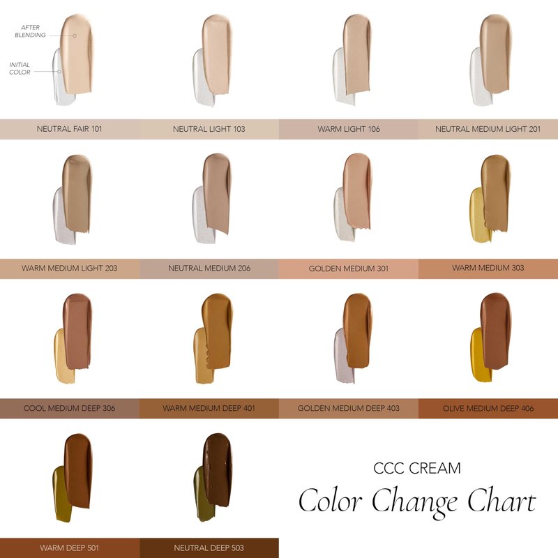 CLE Cosmetics CCC Cream (Neutral Medium 206 / SPF 50) - Color Correcting CC Cream with Sunscreen - Lightweight, Hydrating, Light to Medium Coverage Foundation - BB & CC Cream Hybrid - 1 fl oz