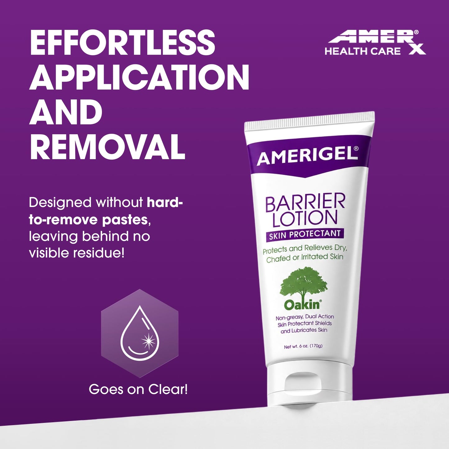 AMERIGEL Barrier Lotion (6 oz.) - Skin Protectant to Protect Chafed, Cracked, and Chapped Skin