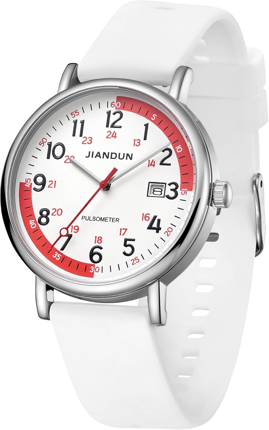 JIANDUN Waterproof Nurse Watch for Medical,Professionals,Students,Women Men, 24 Hour with Second Hand, Military Time Easy to Read Dial