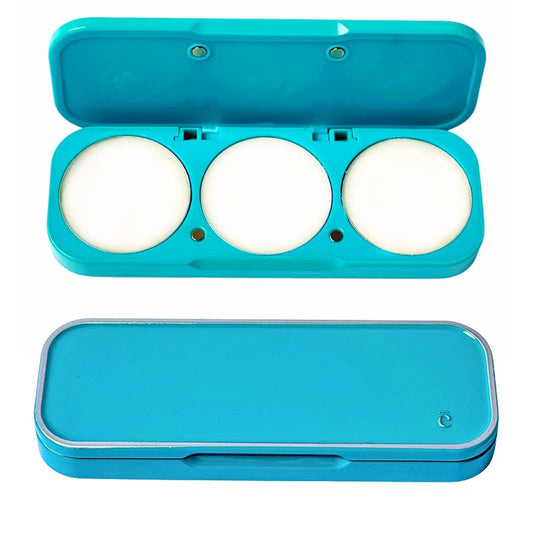 ēma Solid Perfume Travel Set Tuscan Trio: 3 Fragrance Pods (Leather, Tuberose, Fig) with Refillable Compact Case, Vegan, Alcohol-Free, Natural Solid Cologne Balm for Women & Men, Travel Size Perfume