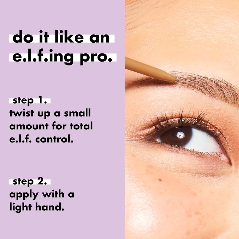 e.l.f. Micro-Fine Brow Pencil - Waterproof Brow Color & Spoolie for Natural Feathered Finish | Vegan, Black