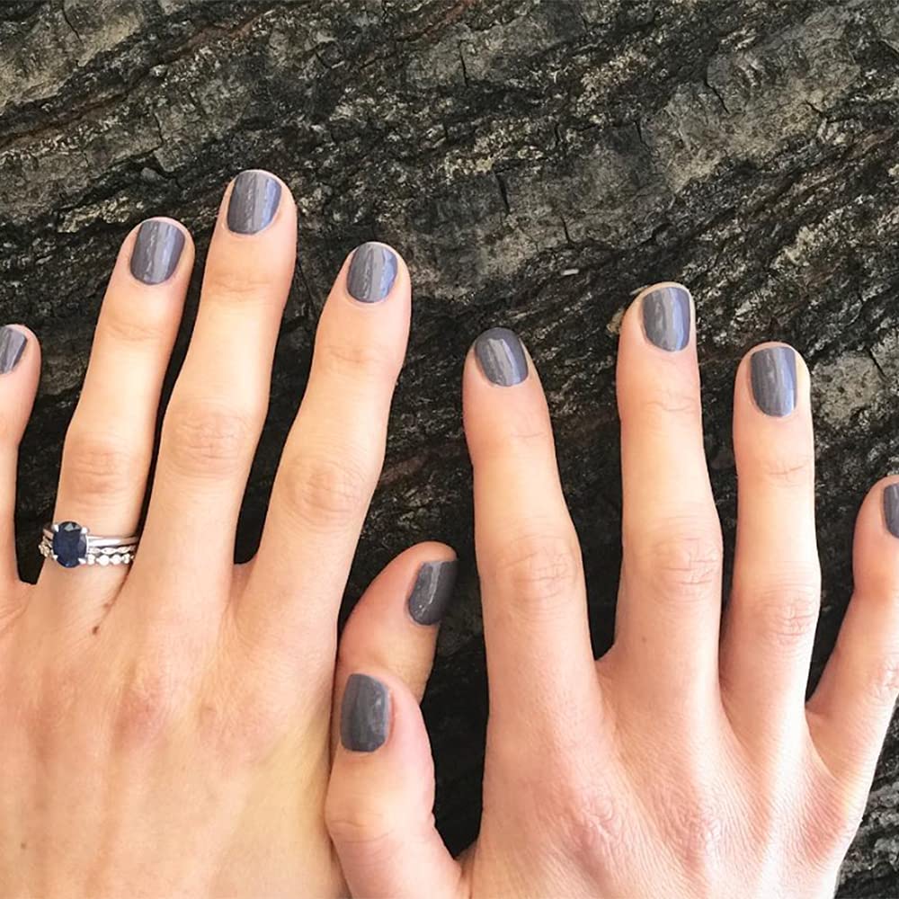 Dazzle Dry Nail Lacquer (Step 3) - Anticipation - An opaque dark slate gray with purple undertones. Full coverage cream. (0.5 fl oz)