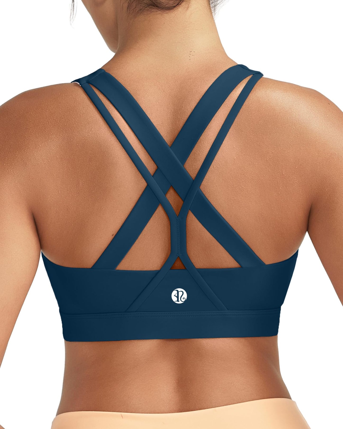 RUNNING GIRL Sports Bra for Women High Support, Criss-Cross Back Padded Strappy Sports Bras Yoga Bra with Removable Cups
