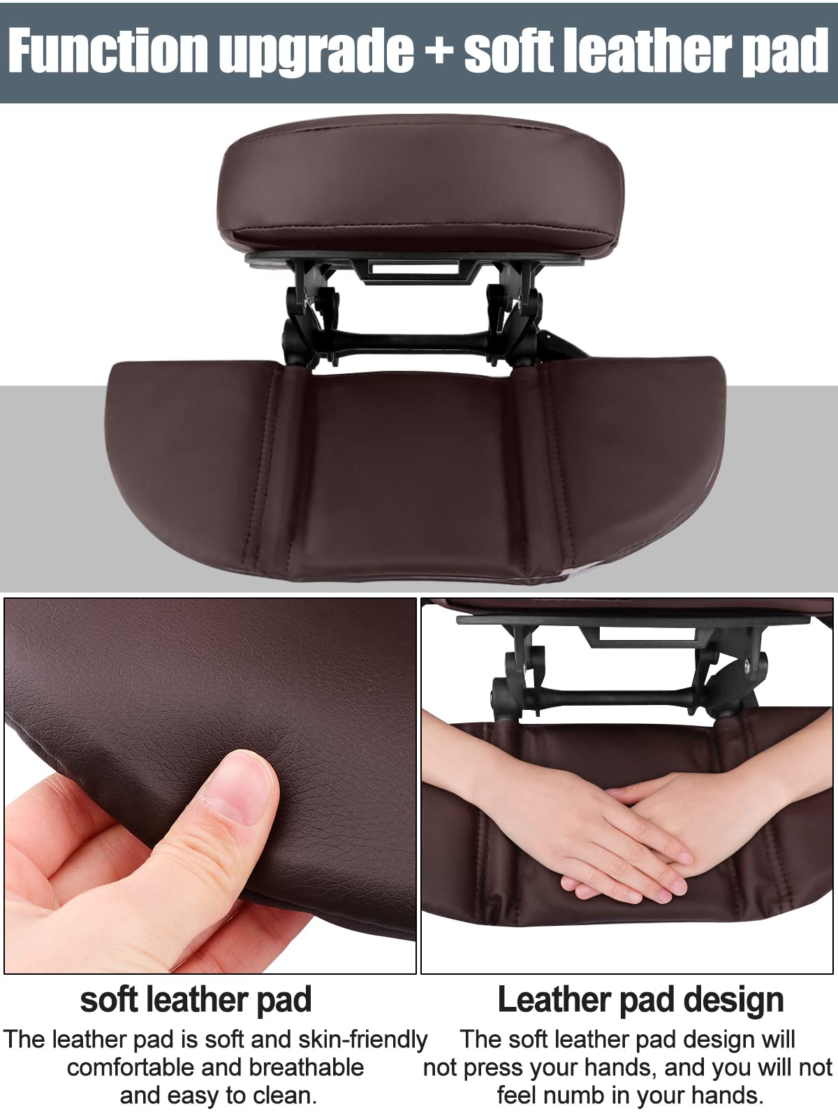 EBANKU Massage Table Face Cradle Cushion, Face Cradle Down Tabletop Massage Kit Adjustable Massage Table Headrest Face Pillow with Platform for Massage Chair SPA Bed (Brown)