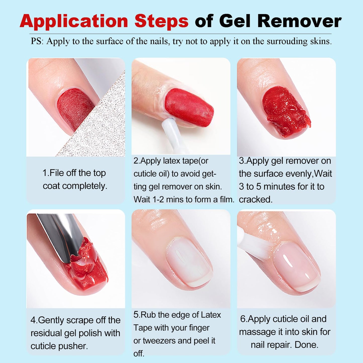 Gel Polish Remover & Cuticle Oil for Nails & Gel Nail Brush Cleaner & Colorful Nail Polish Remover Tools & Glass