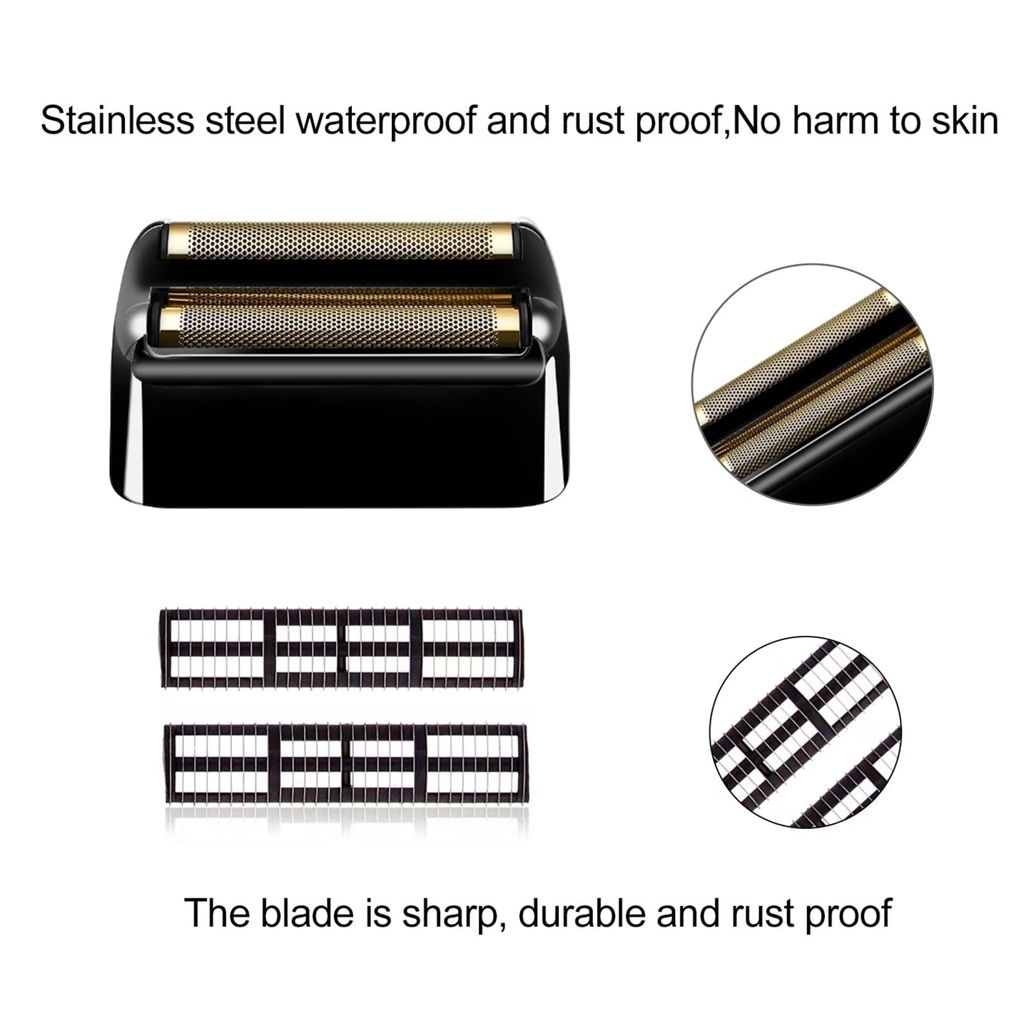 3 pack Replacement Foil and Cutters Compatible with BaBylissPRO Barberology FXFS2 Shaver Metal shaver foil replacement heads,Black