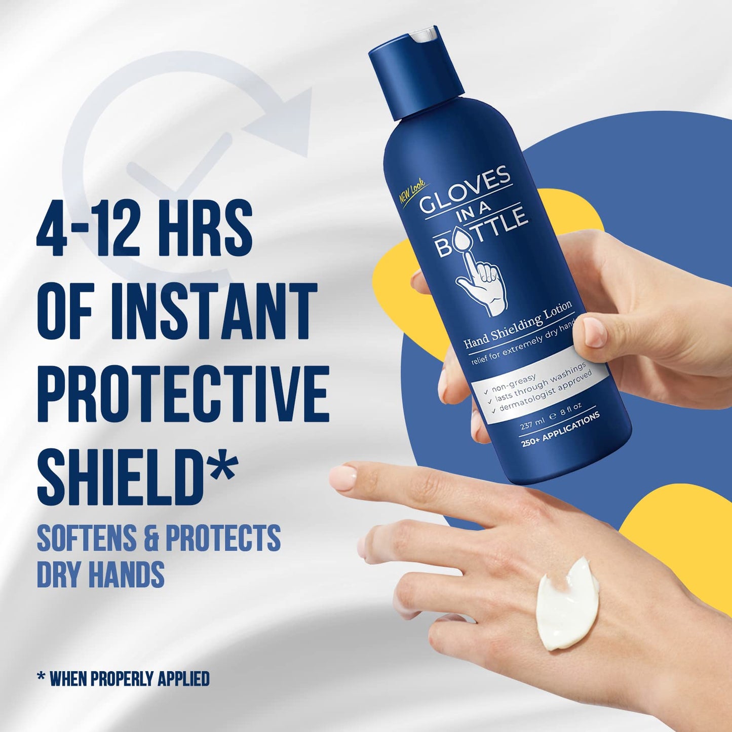 Gloves In A Bottle Shielding Lotion for Nurses & Healthcare Workers – Non-Greasy Protective Barrier Lotion for Dry, Cracked Hands | Water-Resistant Moisturizer | 2 oz & 8 oz Pump