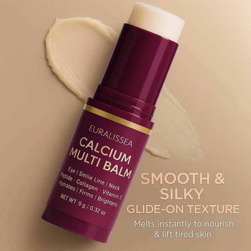 Euralissea Calcium Multi Balm Stick 2 Pcs – Calcium Boost Firming for Eyes & Hydrating Treatment with Peptides & Vitamin E – All Skin Types