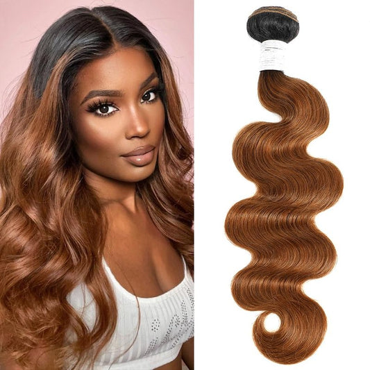 Two Tone Color T1B/30 Ombre Honey Brown Human Hair Bundle Body Wave 14 Inch