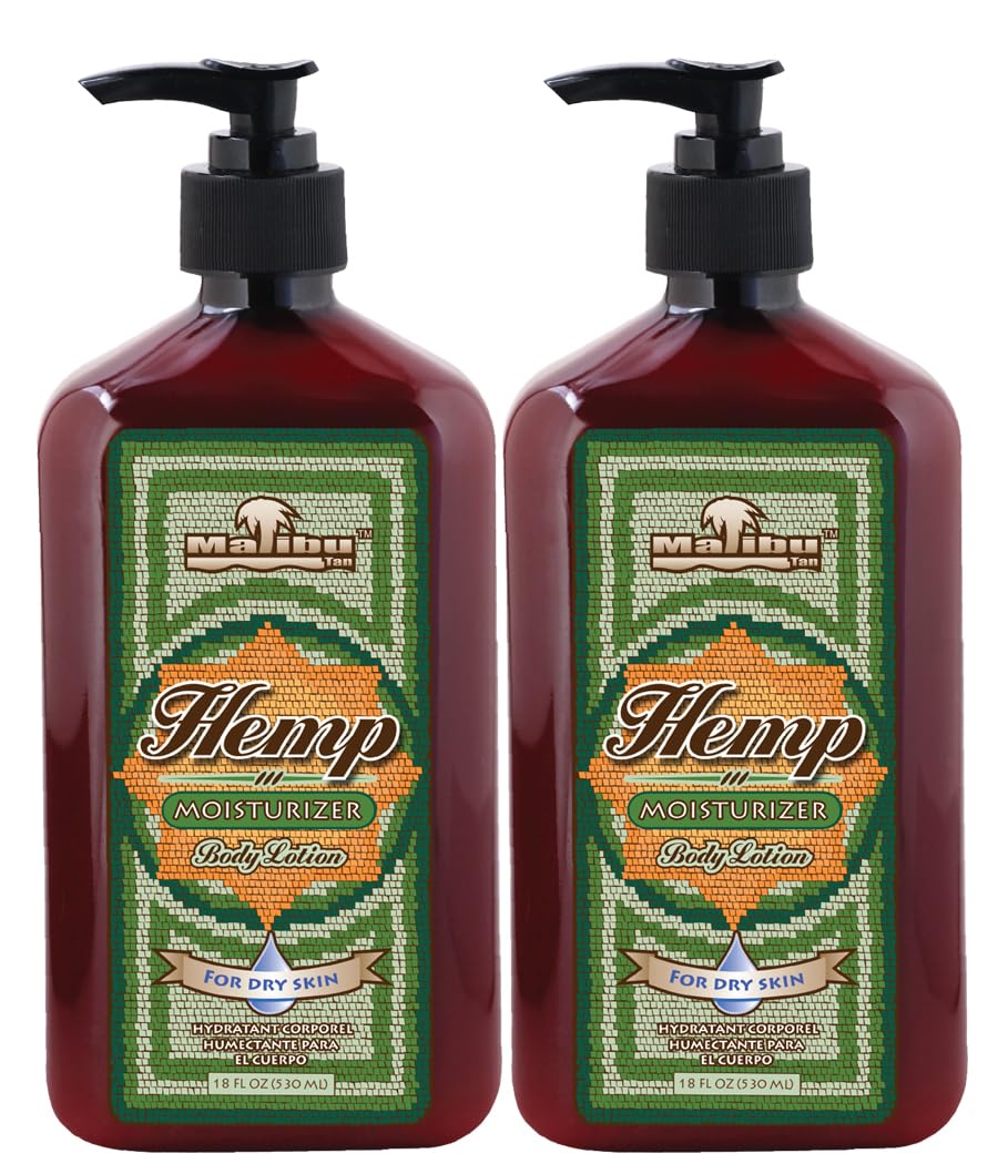Malibu Tan Body Lotion for Dry Skin Hemp Moisturizer, 18 fl oz - 2-