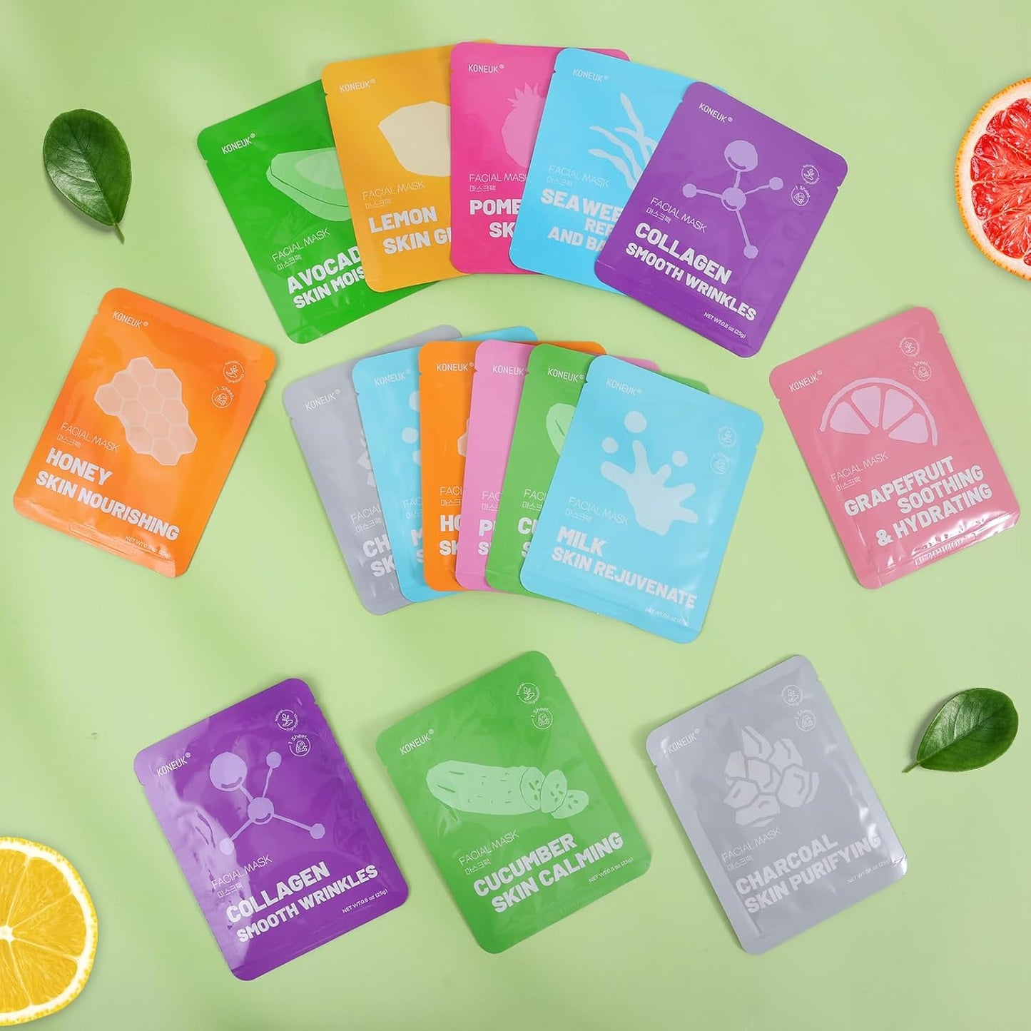 Collagen Hydrating Face Masks - 48 Pack Moisturizing & Soothing | All Skin Types Spa Gift Set
