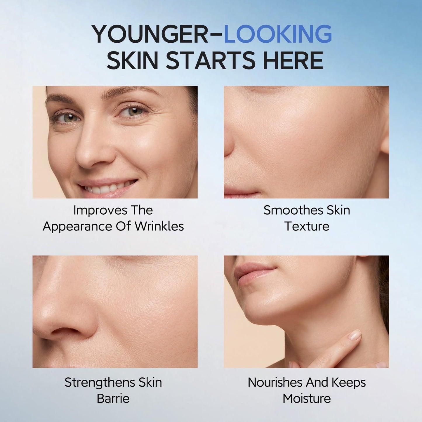 HKH Copper Peptides Serum for Face: 38 Capsules Anti-aging Facial Serum with Peptide & Hyaluronic Acid for Fine Lines Wrinkles & Dryness - Daily Use for 30+ Women - Travel-Friendly
