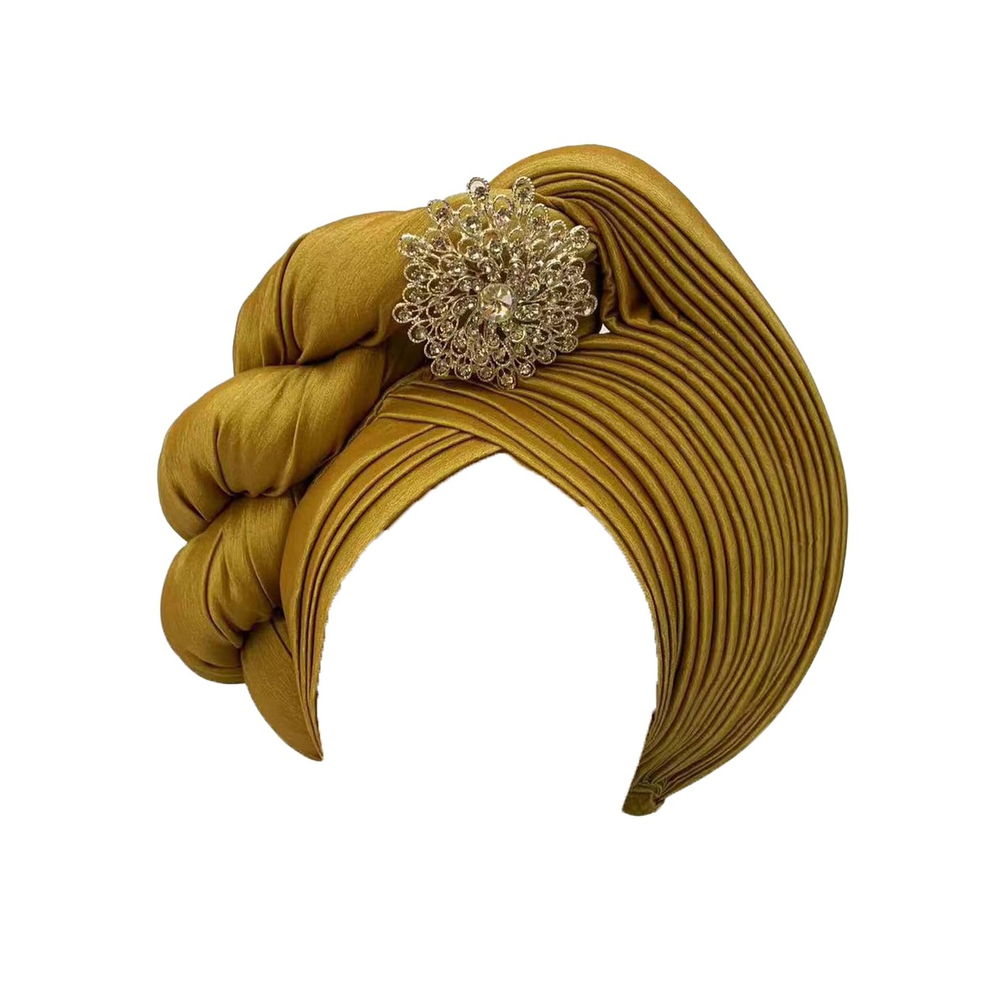 Gele Headties African Headgear for Wedding Party headties Gele Headties Nigerian Handmade Hats for Women (US, Alpha, One Size, Yellow)