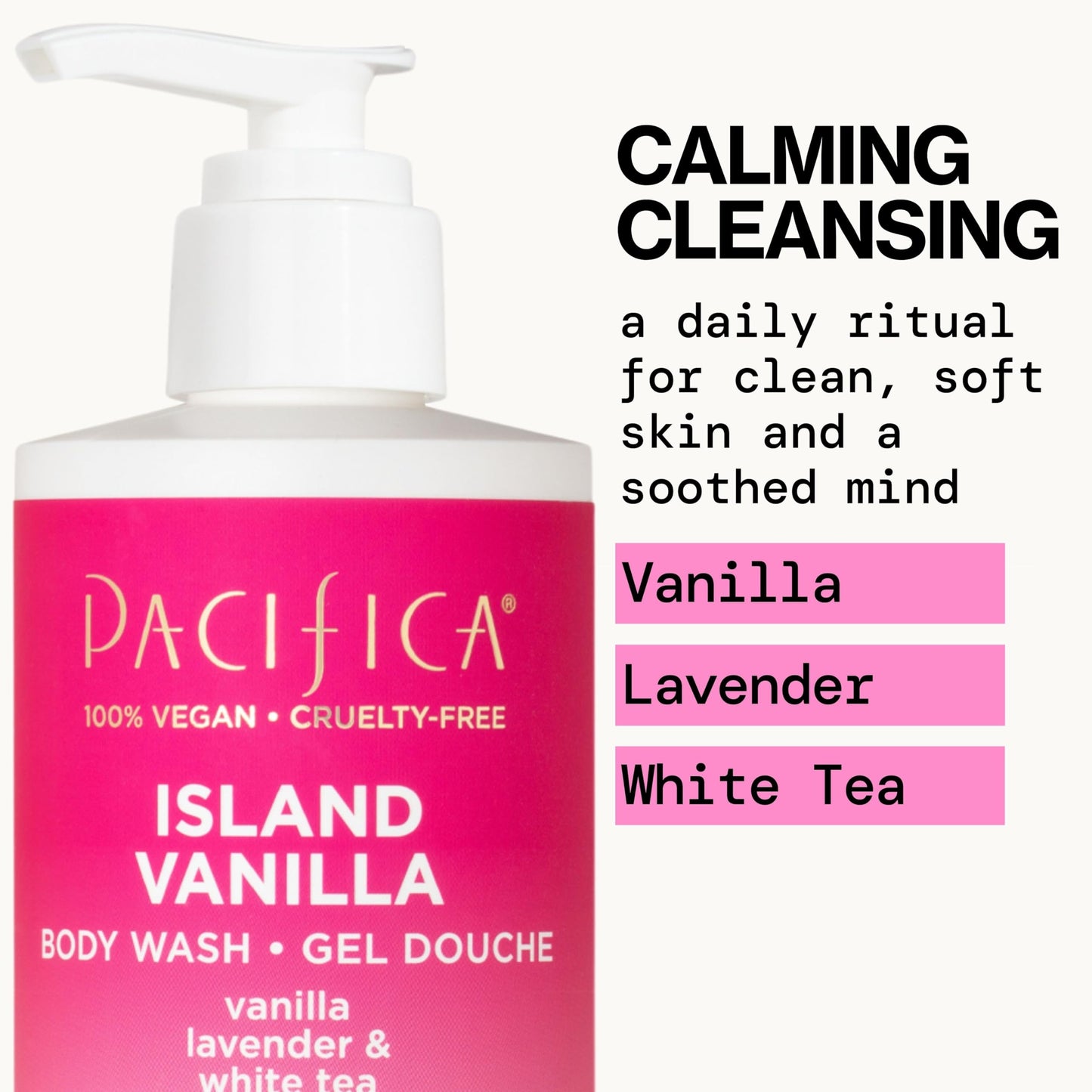 Pacifica Island Vanilla Body Care Set – Body Wash & Body Lotion Duo for Dry Skin, Nourishing Vanilla Bath Set, Moisturizing Sulfate-Free Cleanser and Hydrating Lotion, Vegan & Cruelty-Free