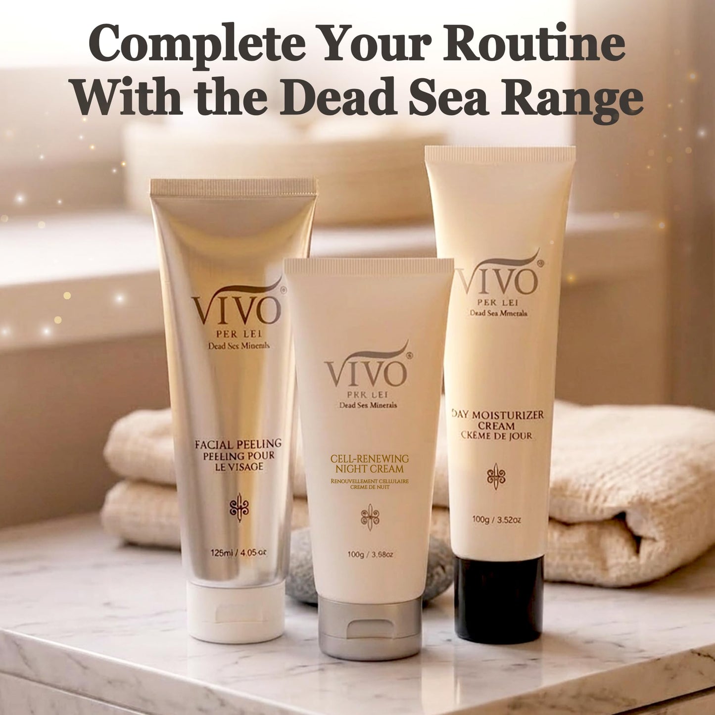 Vivo Per Lei Dead Sea Night Cream - Hydrating, Moisturizing - Anti Aging Face Moisturizer - Non Greasy - Wrinkle Cream for Women - Overnight Facial Cream with Shea Butter - 3.52 Oz - Pack of 3