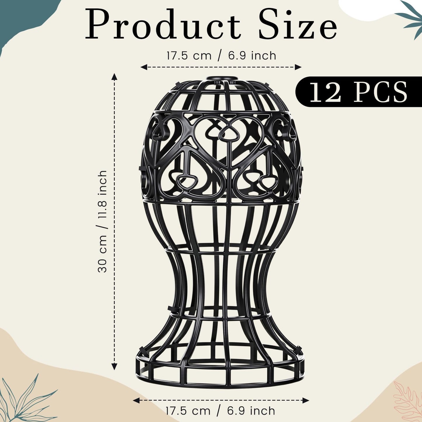 Otoolling 12 Pack Wig Stand Portable Plastic Wig Holder Head Shaped Cutout Design Black Hat Display Stand for Multiple Fake Hair and Hats Storage Organize for Home Salons Business Showcase