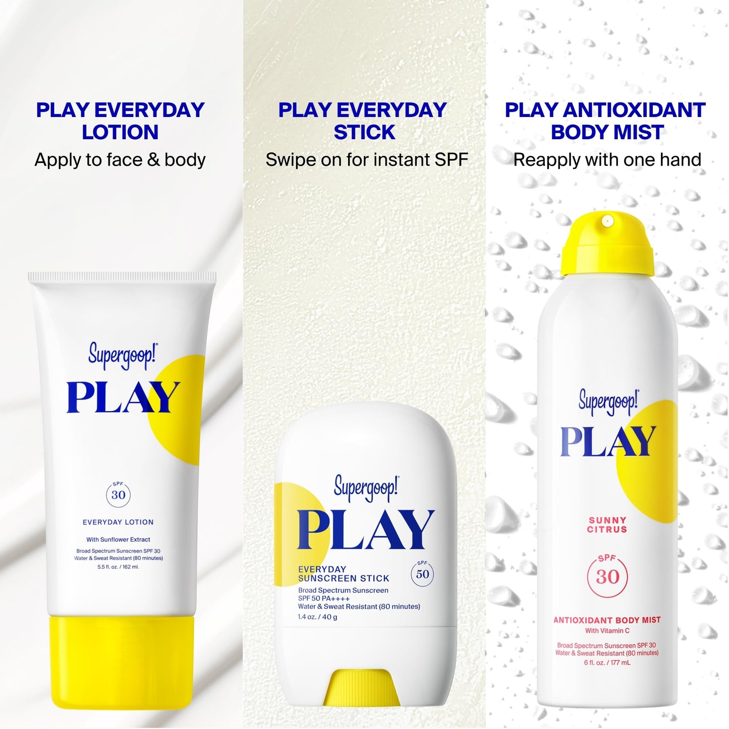 Supergoop! PLAY SPF 50 Body Mist, 3 fl oz - 2 Pack