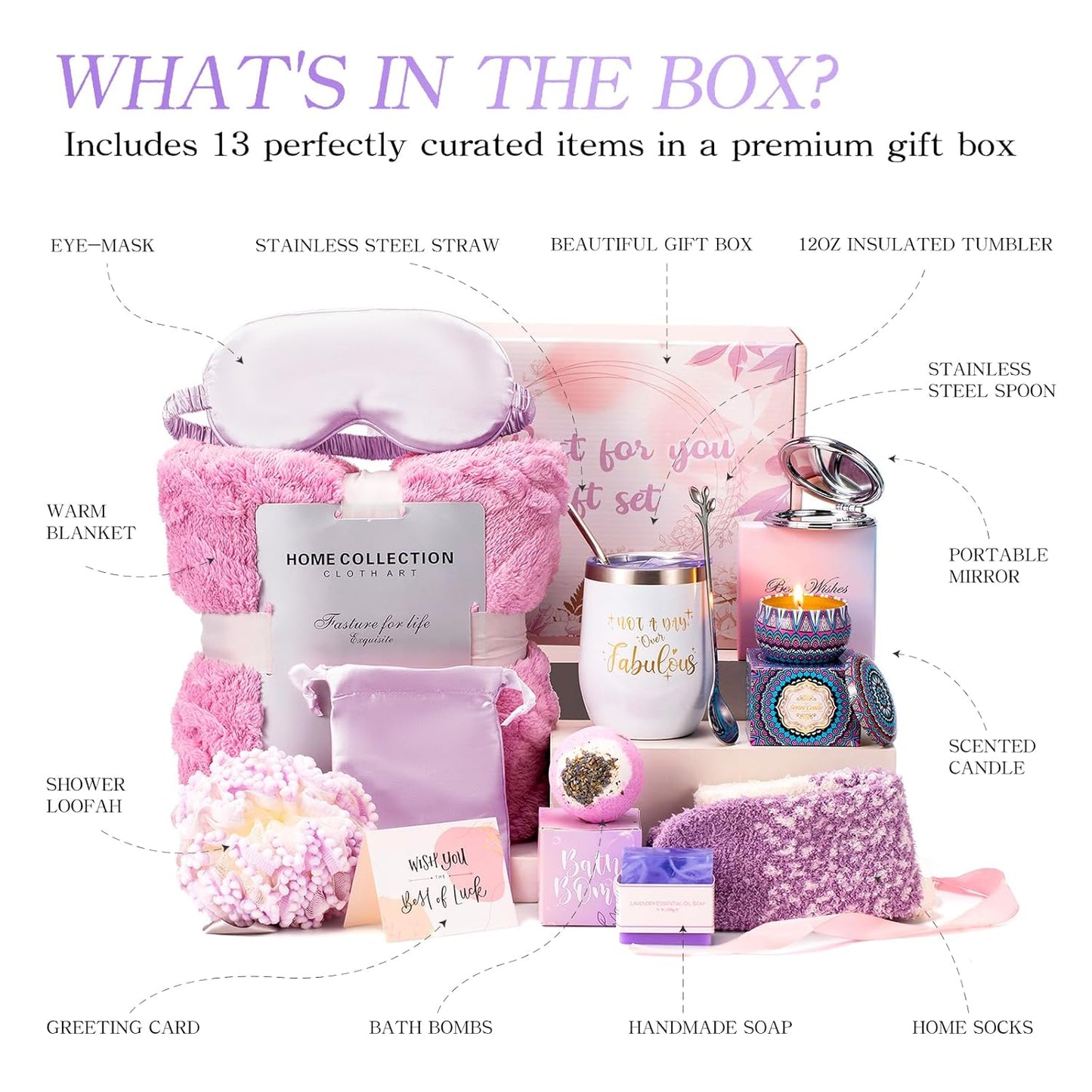 Unique Get Well Soon Gifts for Women - Self Care Bath Set & Relaxation Basket | Thoughtful Care Package with Blanket