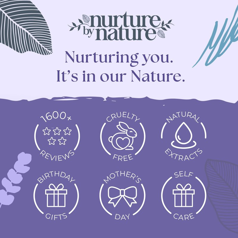 Nurture by Nature Spa Gifts for Women - Mothers Day Gifts for Mom, Self Care Gift Set & Spa Gift Basket for Women, 6 Piece Bath Set with Candle, Bath Bomb, Salts & Pillow Spray - Relaxation Gifts