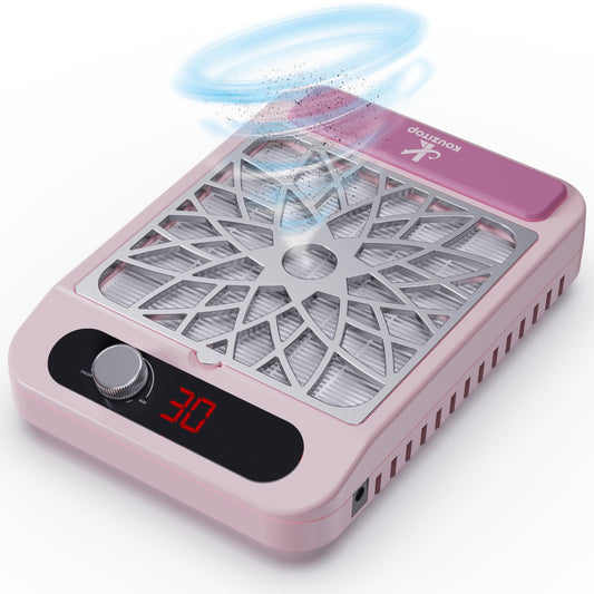 Nail Dust Collector for Nail Techs,Compact & Quiet Vacuum Fan Dust Collector with Reusable Filter, Powerful Dust Suction Machine,Nail Tech Must Haves for Gel Polish,Pedicures,Salon & Home Use, pink