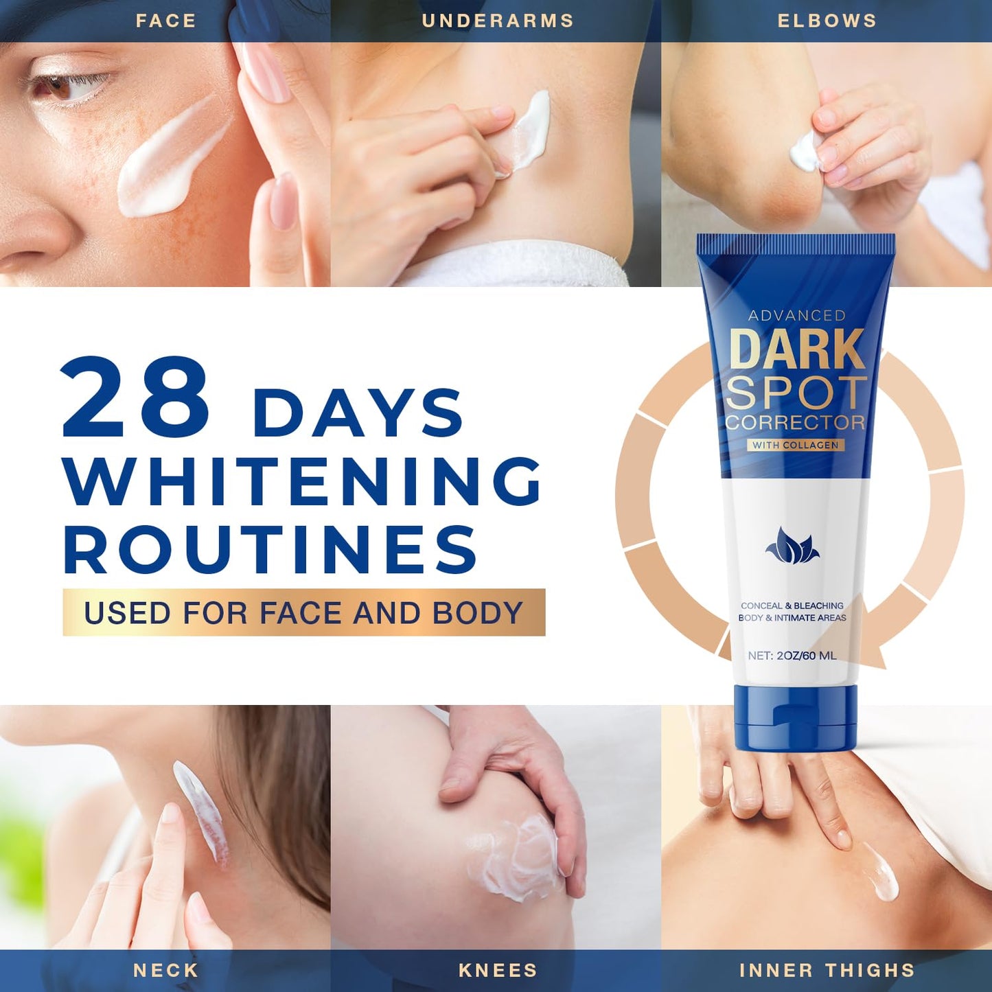 Dark Spot Remover for Face and Body: Corrector for Age, Sun, Freckle, Melasma, Brown Spots - Niacinamide, Vitamin C Formula - Use on Face, Hands, Underarms, Legs - 2 Oz