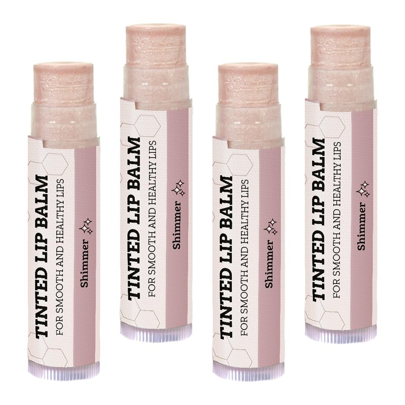 Earth's Daughter Tinted Lip Balm Shimmer 4 Pack, Beeswax, Coconut Oil, Cocoa Butter, Vitamin E, Moisturize and Beautify, Paraben Free
