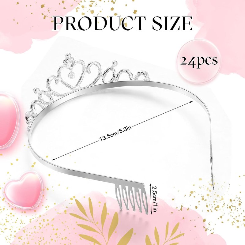 Crystal Tiara Crowns - 24 Pcs Rhinestone Headbands for Women | Perfect for Pageants, Weddings, Birthdays & Parties