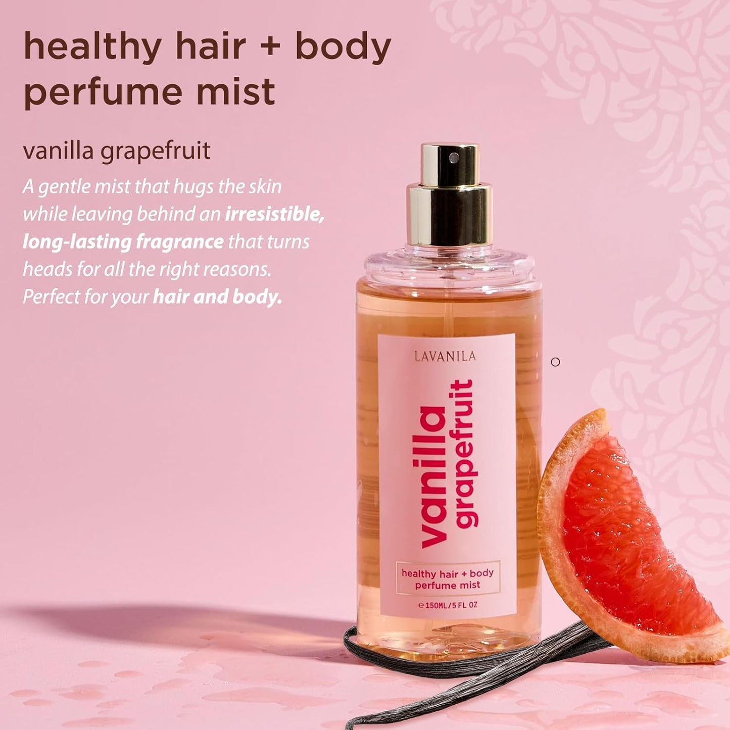 Lavanila Vanilla Grapefruit Hair & Body Mist - Citrusy Vanilla Fragrance for Women | 5 Oz Lightweight Spray