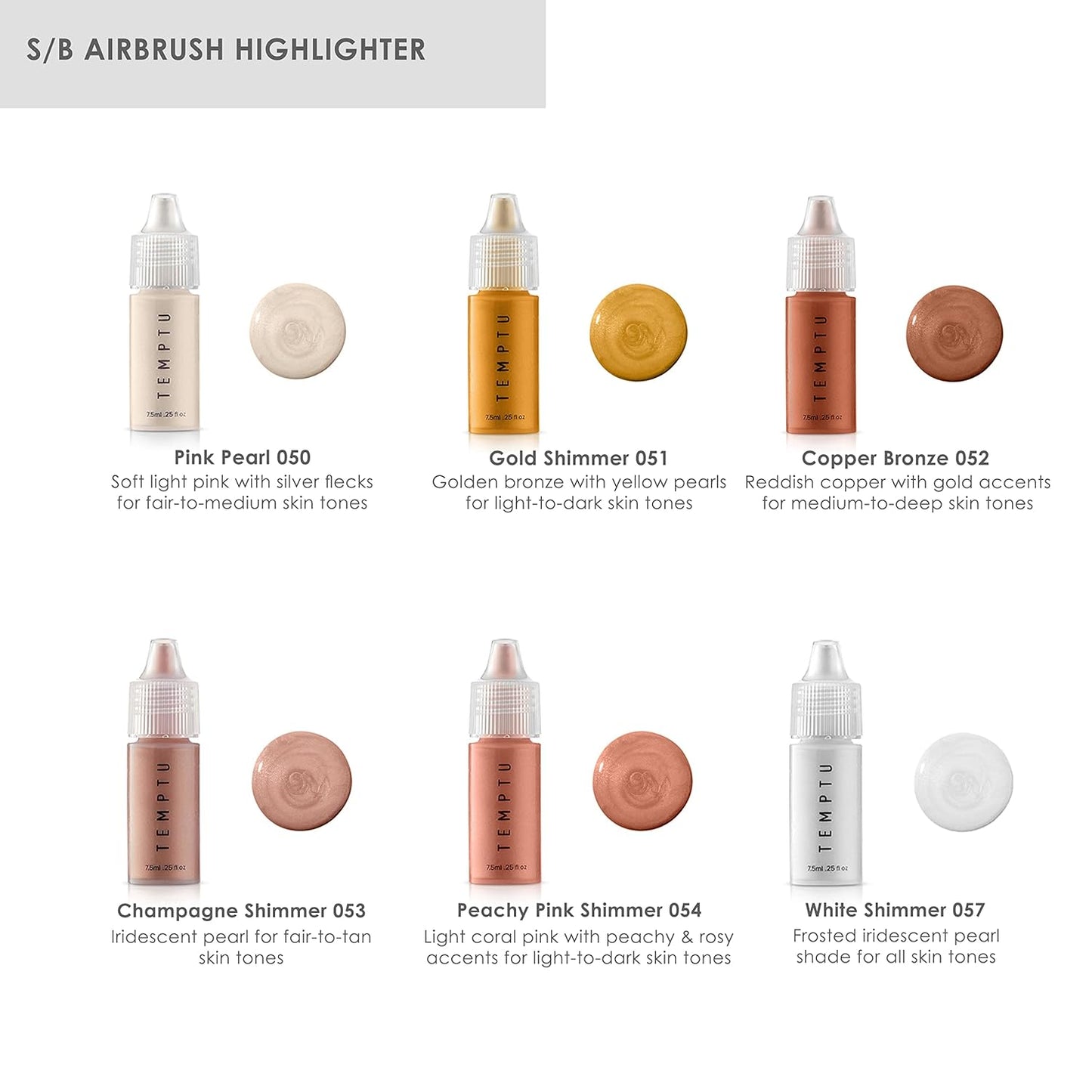 Temptu Airbrush Highlighter - Flawless Glow for All Skin Types | Easy Application