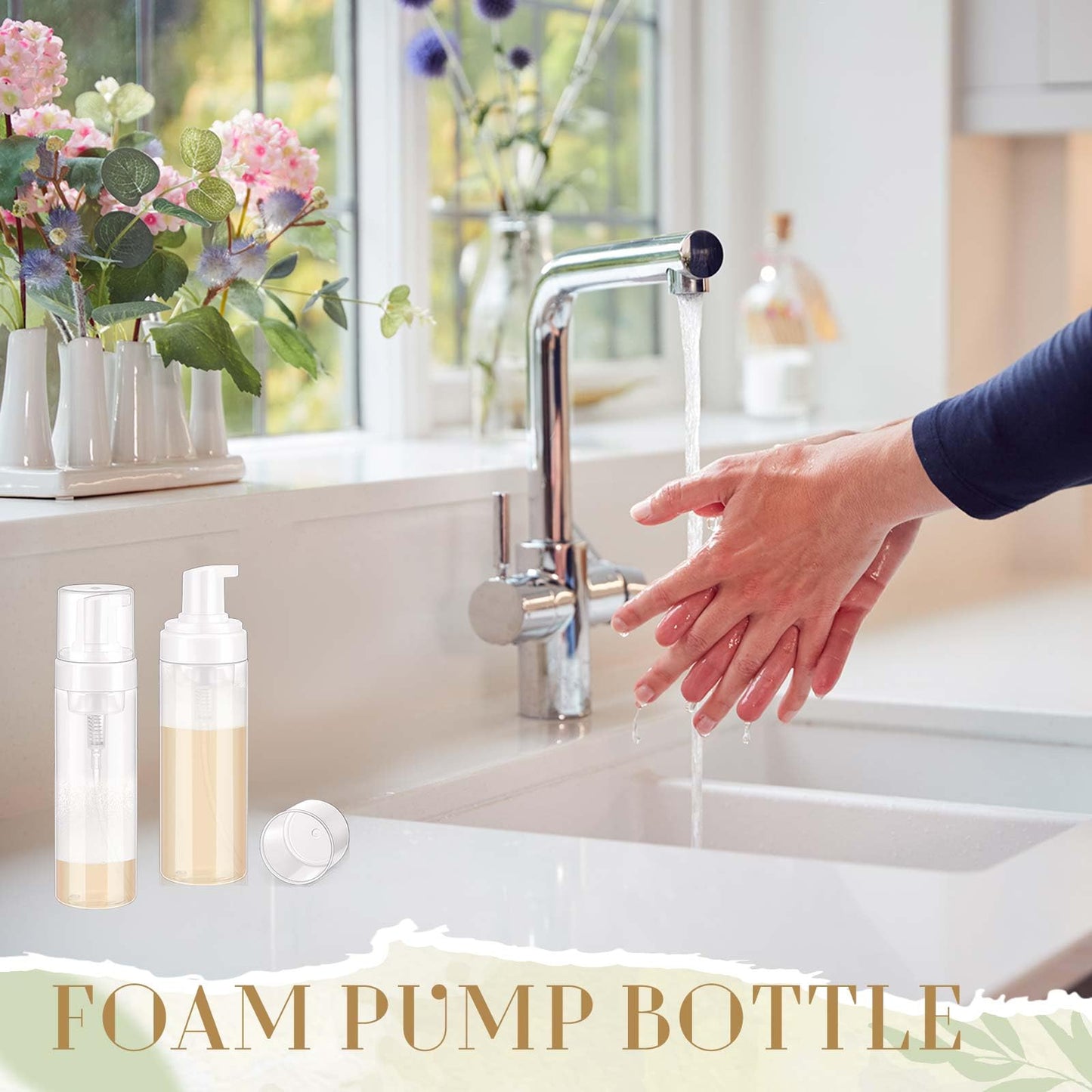 Havawish 12 Pcs 7 Oz/ 200 ml Foaming Soap Dispenser Foaming Pump Bottle Plastic Travel Hand Portable Container for Liquid Shampoo, Lash Cleanser