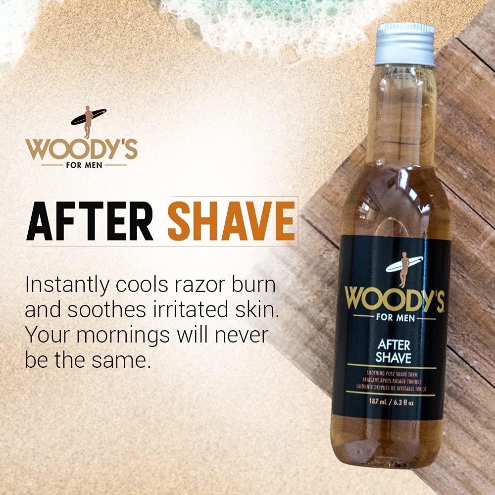 Woody's Aftershave for Men, Soothing Post Shave Tonic, Revitalizes and Refreshes Skin, 6.3 fl oz, 1-pc