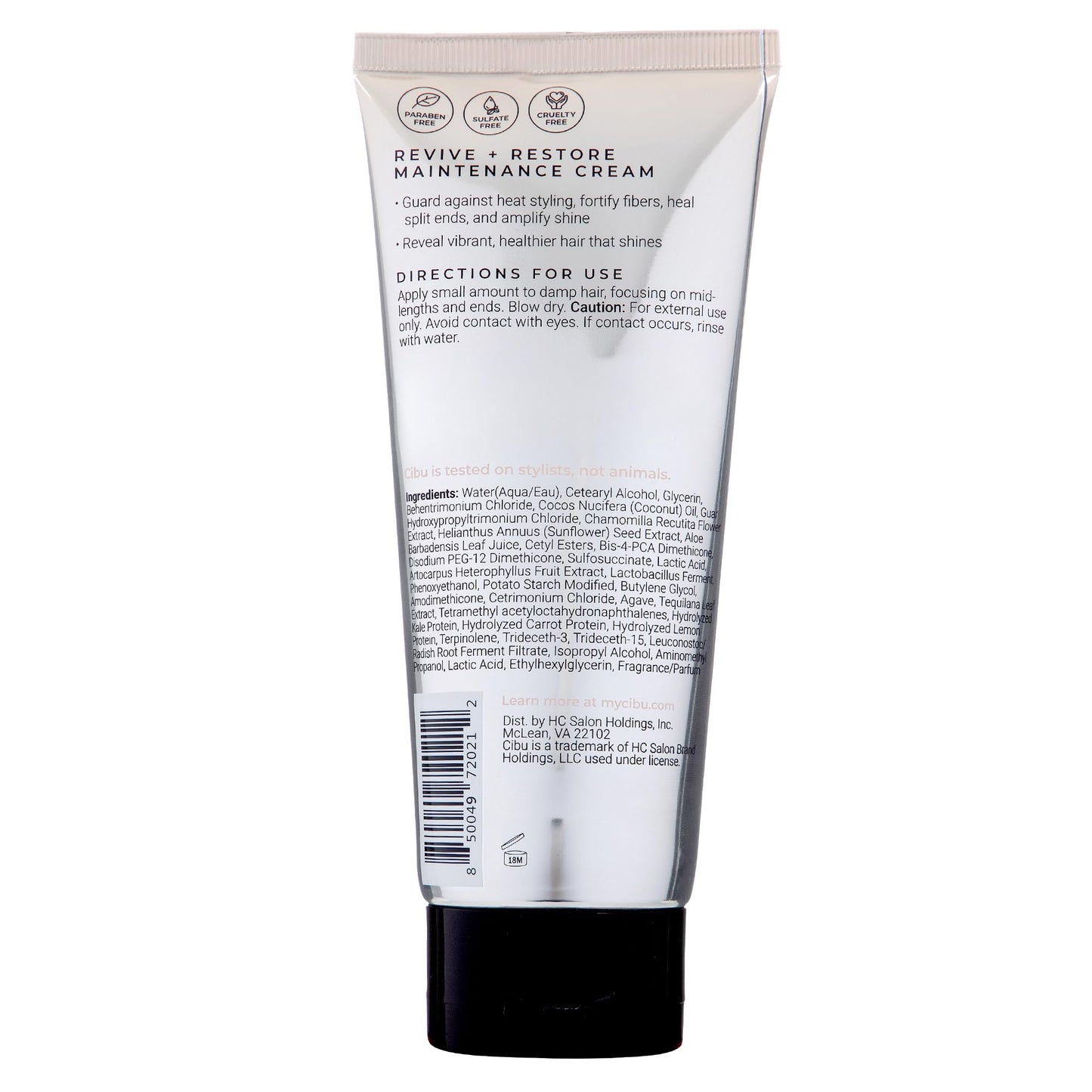 CIBU Revive and Restore Maintenance Cream - Heat Protectant for Hair with Oleic Acid, Linoleic Acid, Vitamin E - Heat Protectant Cream to Fortify, Strengthen & Smooth Hair Strands - 6oz