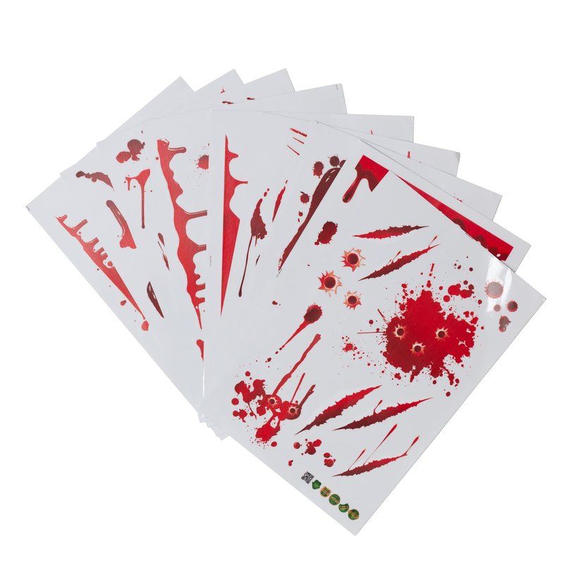 Halloween Tattoos,Halloween bloody saw toy,9 Sheets Bloody Handprint Footprint Wall Decal Floor Clings,15 Sheets Body Face Scar Realistic Temporary bloody Tattoos Stickers,skeleton costume