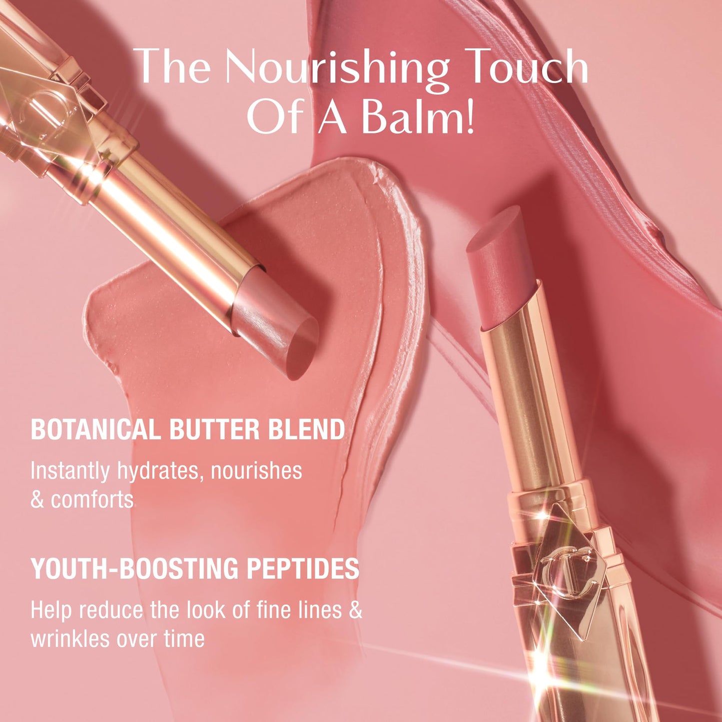 Charlotte Tilbury Pillow Talk Blush Balm Lip Tint - Long-Lasting, Buildable Sheer Tint with Peptides for Hydrated, Blushed Looking Lips - 24 HR Hydration - Blushed Jam