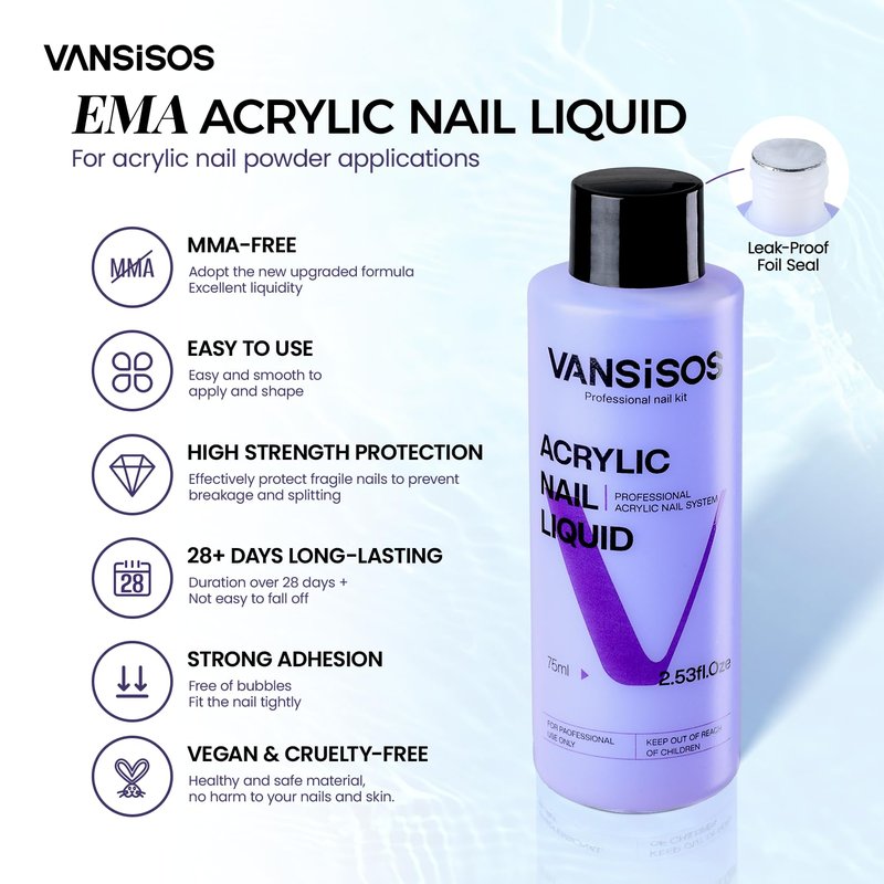 VANSISOS Acrylic Nail Kit for Beginner: Complete Set with 24 Colors Acrylic Powder & Liquid Long Last Durable Quick Dry for Nail Manicure with Nail Drill and Basic Accessories
