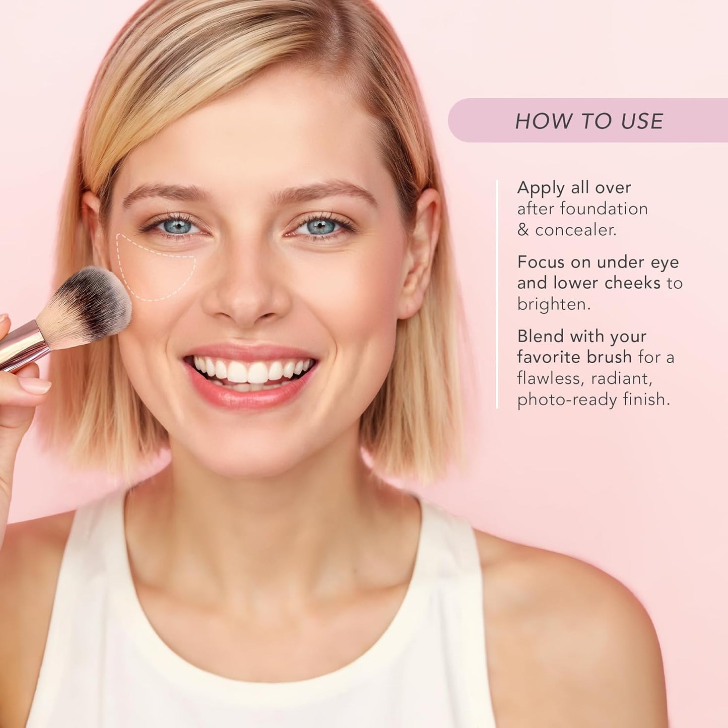 Doll 10 Pink Power Pressed Setting Powder | Blurring & Brightening Face Makeup - Vegan, Talc-Free - 4 Month Supply