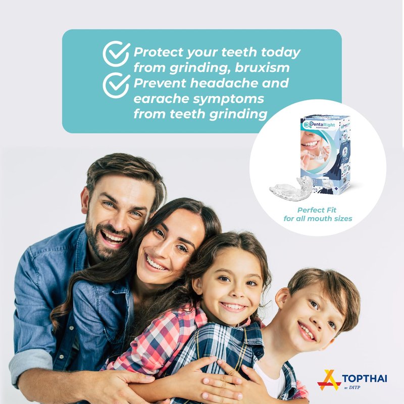 DentaRight Dental Mouthguard for Bruxism, Teeth Grinding and Clenching, Pack of 6 in 3 Different Sizes Moldable, Trimmable Premium Quality Dental Night Guard for Teeth Grinding and Stops Bruxism