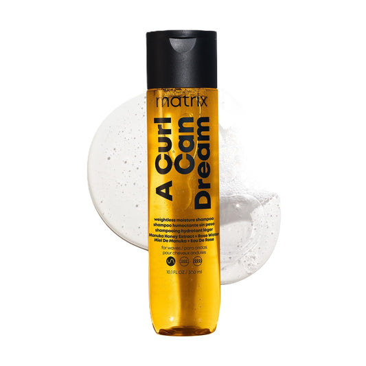 Matrix A Curl Can Dream Weightless Moisture Shampoo | For Wavy Hair | All Day Frizz Control | With Manuka Honey Extract and Rose Water | Silicone Free | Luxury Salon Shampoo