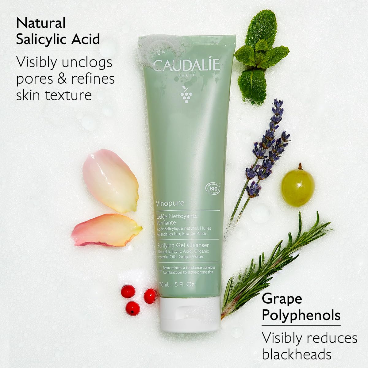 Vinopure Salicylic Acid Cleanser - Pore Purifying Gel for Clear Skin | 150 mL