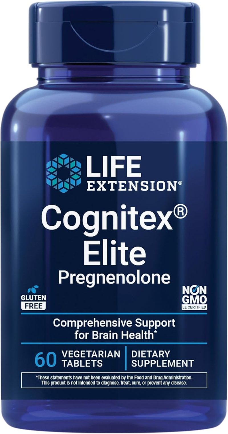Cognitex® Elite Pregnenolone Supplement - Enhance Attention, Focus & Memory | 60 Gluten-Free Tablets